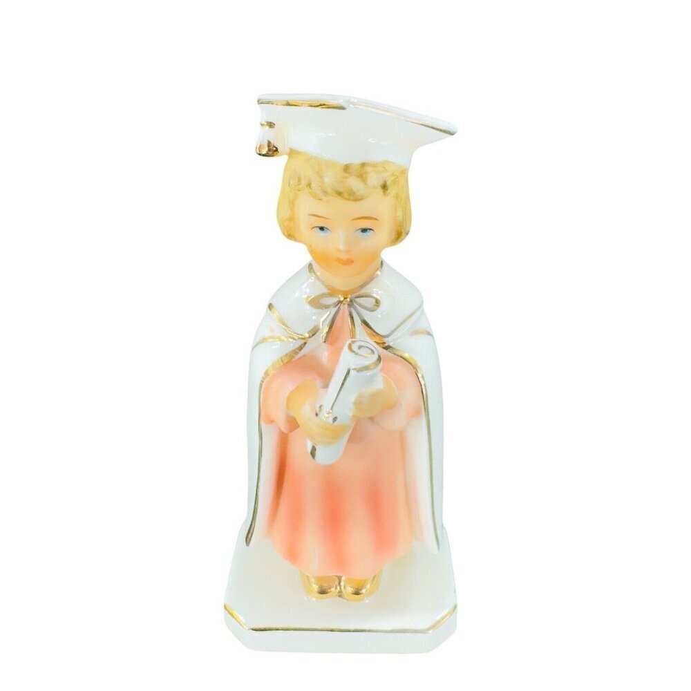 Vintage Graduation Angel Girl Boy by Art Hand‎ Painted Graduation Figurine Japan